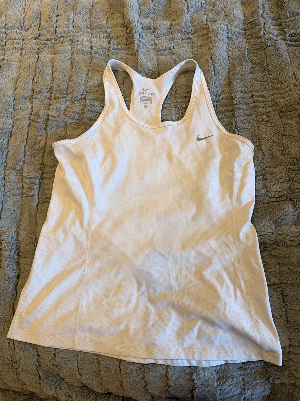 Nike White Dri-FIT Racerback Tank Top